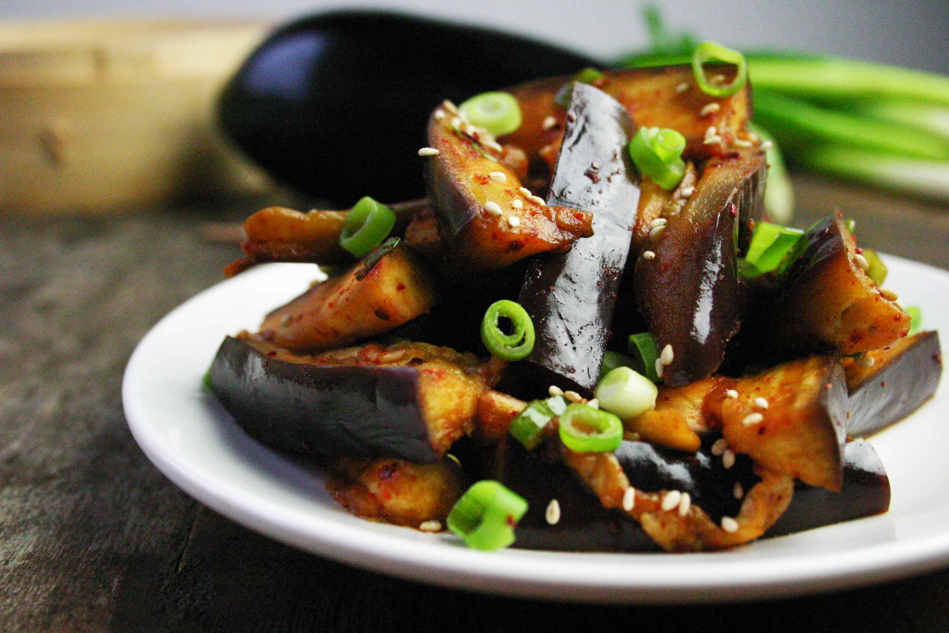 Koreaanse aubergine salade